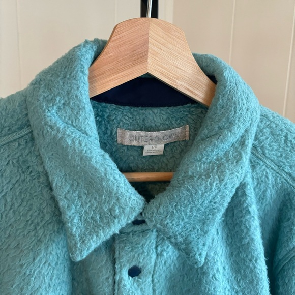 Outerknown Other - Outerknown Skyline Fleece Sherpa Jacket Blue Turquoise Shacket Shirt Mens Large